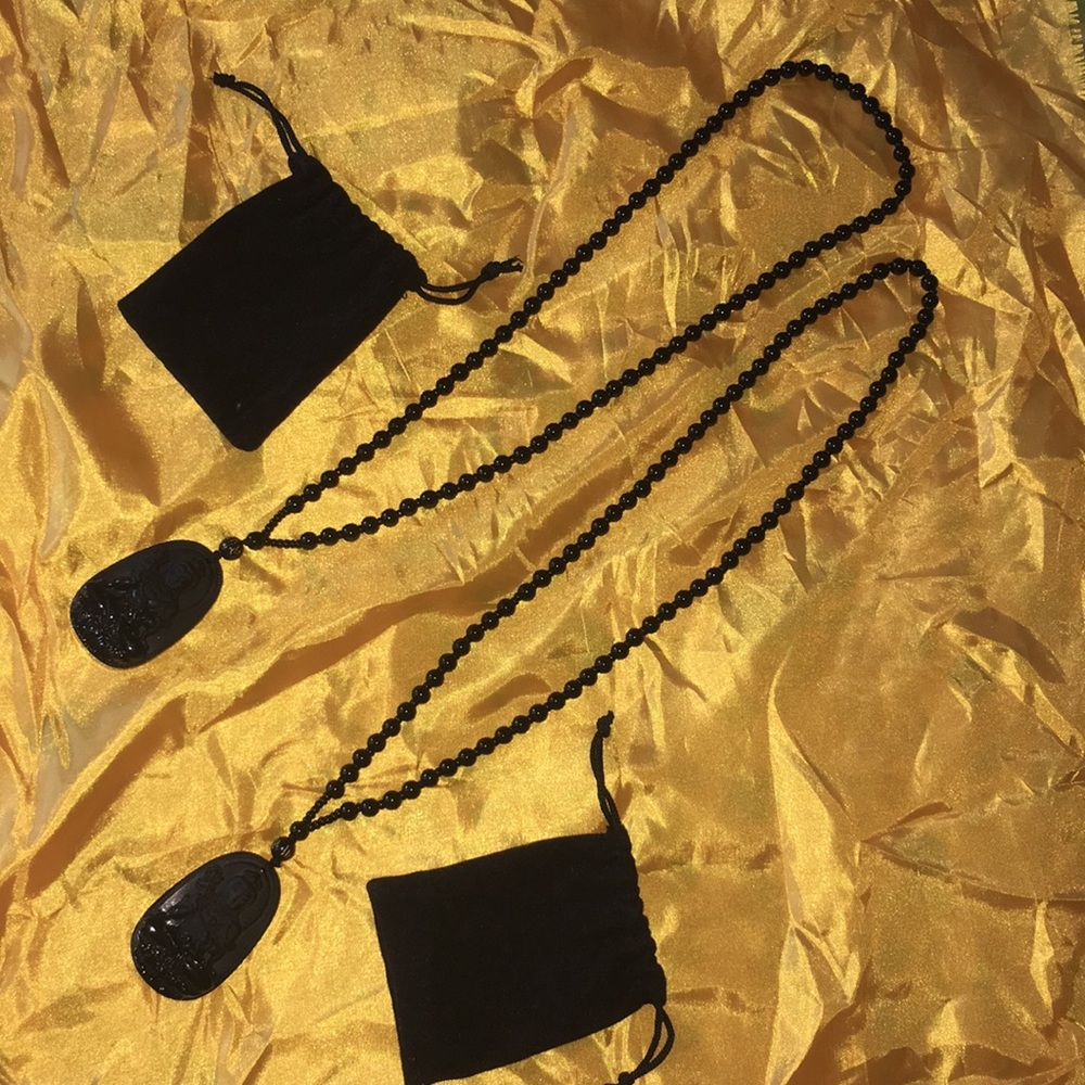 Black Buddha Necklace, NWOT